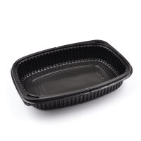 PP Menüschale 1250 ml schwarz ungeteilt