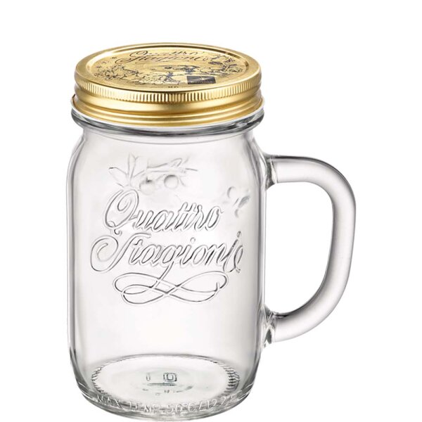 Quattro Stagioni Henkelglas 41,5cl mit Deckel  (VPE 12 St.)