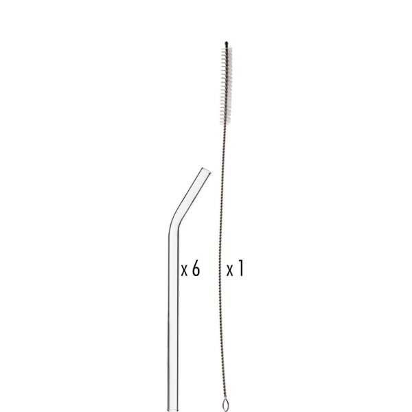 Trinkhalm gebogen 20cm, 7tlg. Set  (VPE 1800 St.)