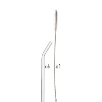 Trinkhalm gebogen 20cm, 7tlg. Set  (VPE 1800 St.)