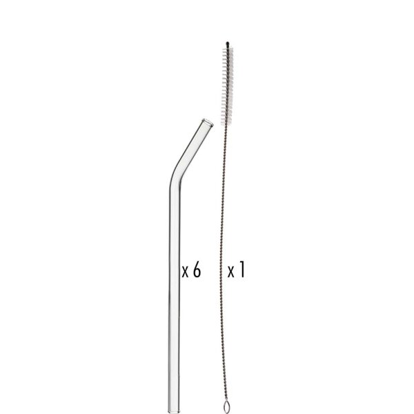 Trinkhalm gebogen 23cm, 7tlg. Set  (VPE 1800 St.)