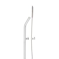 Trinkhalm gebogen 23cm, 7tlg. Set  (VPE 1800 St.)
