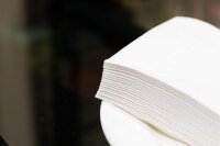 Serviette 33 x 33 cm 1-lagig 1/4 Falz weiß...