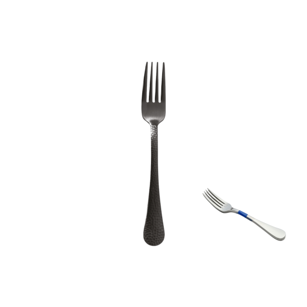 2er Pack Gabel Tafel Luna Satin Black Edelstahl 18 %