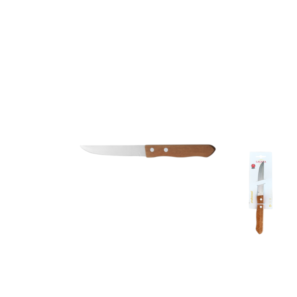 2er Blister Messer Steak Holz Griff 0,9 mm Nicht Gezackt