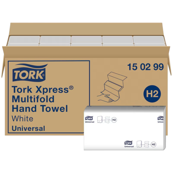 Tork Xpress® Handtuchpapier weiß H2 21 x 23,5 cm | VPE 4740 (20 x 237)