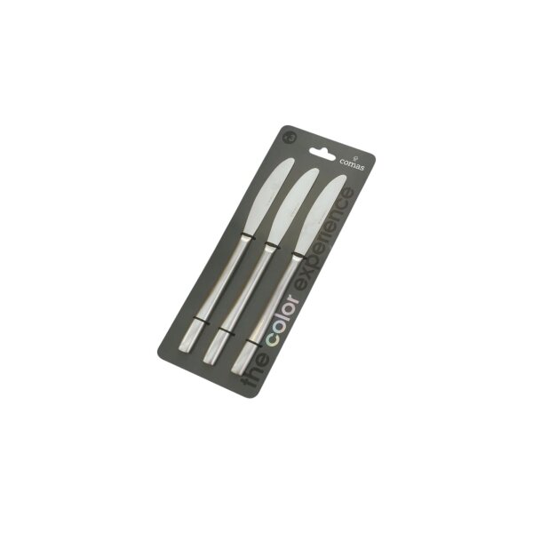 3er Blister Messer Tafel BCN Satin