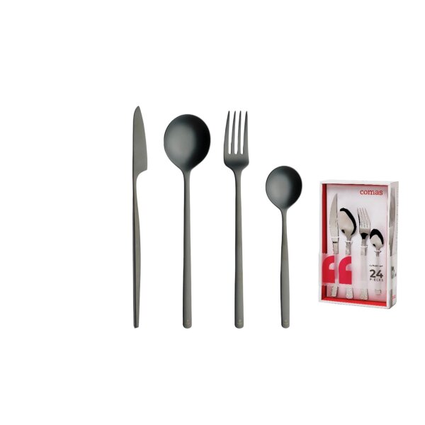 24 Stück Atlantida Ice Black 18/10