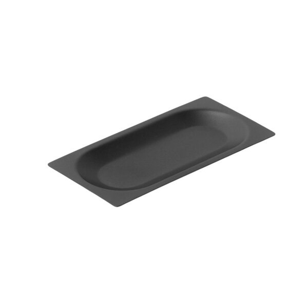 1/2 Portion Rechteckiger Edelstahl Teller Ice Black