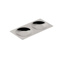 1/4 Portion Rechteckiger Edelstahl Teller Doppelt