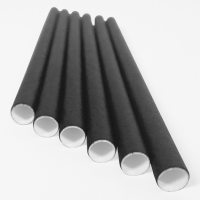 Bio Papiertrinkhalm Premium Ø 8 mm schwarz 13 cm | FSC®-Mix