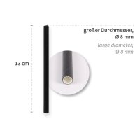 Bio Papiertrinkhalm Premium Ø 8 mm schwarz 13 cm | FSC®-Mix