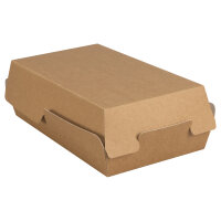 Clambox (halb) 2-teilig 23 x 13,5 x 3,7 cm | FSC 100% Kraftpapier braun / weiß