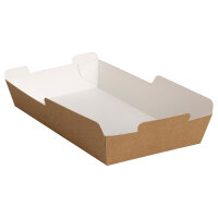 Clambox (halb) 2-teilig 23 x 13,5 x 3,7 cm | FSC 100% Kraftpapier braun / weiß