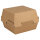 Burgerbox (halb) 2-teilig 13,5 x 13,5 x 5 cm | FSC 100% Kraftpapier braun / weiß