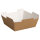 Burgerbox (halb) 2-teilig 13,5 x 13,5 x 5 cm | FSC 100% Kraftpapier braun / weiß