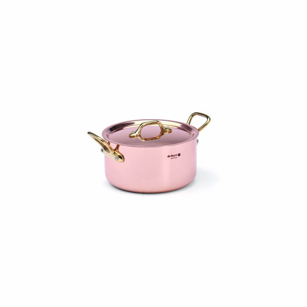 Kochtopf mit Deckel u. Messinggriff Ø 16 cm Inocuivre
