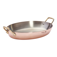 Ovale Pfanne mit 2 Messinggriffen 32 x 23 cm Inocuivre