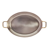 Ovale Pfanne mit 2 Messinggriffen 32 x 23 cm Inocuivre