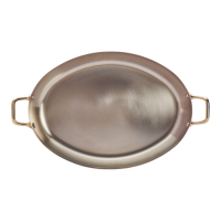 Ovale Pfanne mit 2 Messinggriffen 36 x 26 cm Inocuivre