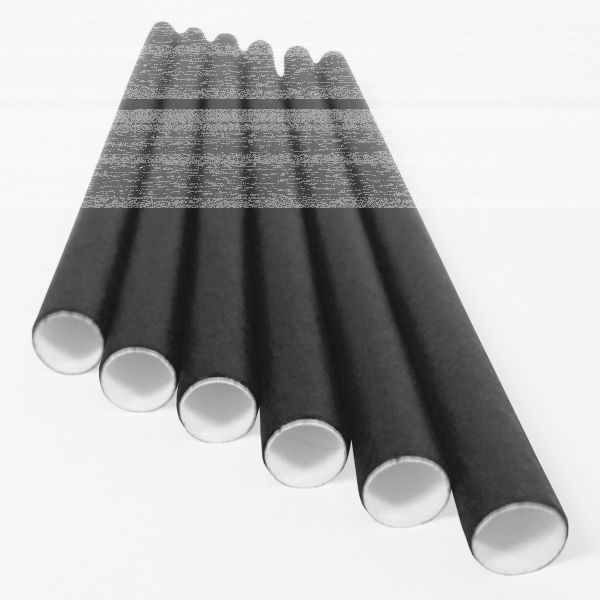 Jumbo Papier-Trinkhalm 200 x 8 mm schwarz VPE 500