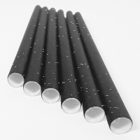 500 Stück Jumbo Papier-Trinkhalm 200 x 8 mm schwarz