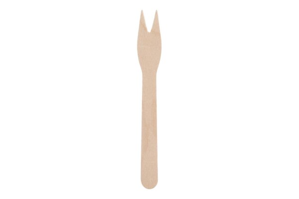 200 Stück Pommesgabel 85 mm Holz gewachst