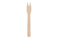 200 Stück Pommesgabel 85 mm Holz gewachst