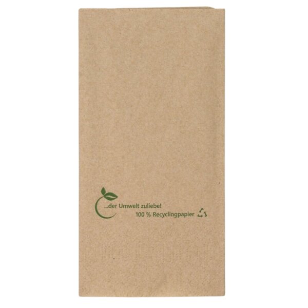 Zelltuch-Serviette 33 x 33 cm 2-lagig 1/8BF eco-friendly naturbraun | VPE 2000 (8 x 250)