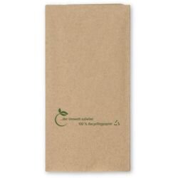 Zelltuch-Serviette 33 x 33 cm 2-lagig 1/8BF eco-friendly naturbraun