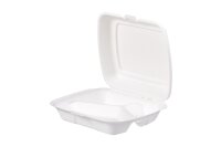 Bagasse box 3-geteilt, 23 x 20 cm | VPE 200 (2 x 100)