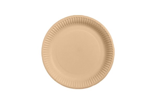 Bio Pappteller rund Ø 23 cm braun