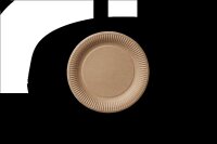 Bio Pappteller rund Ø 23 cm braun