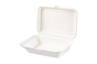 Foodbox ungeteilt weiß 23 x 15 cm Bagasse