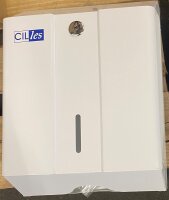 Falthandtuch-Spender Metall weiß