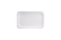 Rechteckiger Pappteller 11 x 17 cm weiß