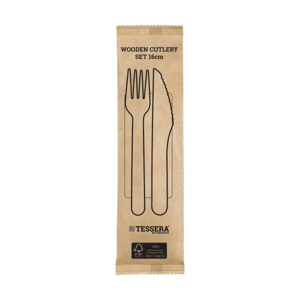 Besteck Set Gabel-Messer-Serviette 16 cm | VPE 500 (5 x 100)