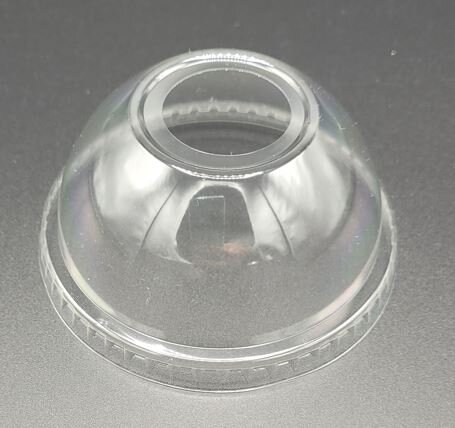 Domdeckel transparent mit Loch, Ø 7,8-H3,8 cm