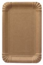 Pappteller 10 x 16 cm braun