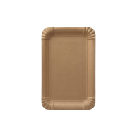 Pappteller 10 x 16 cm braun