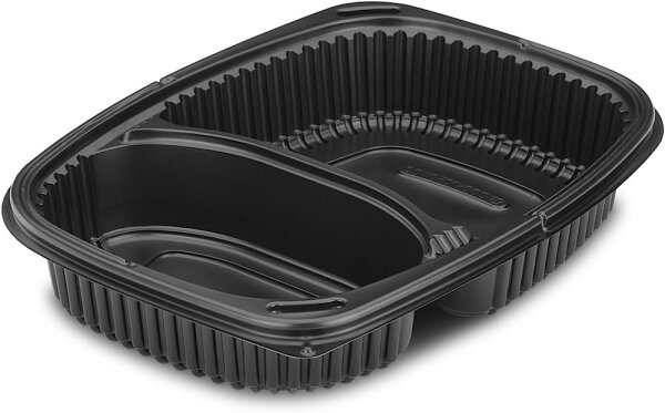 PP Menüschale 1250 ml schwarz 2-geteilt | VPE 320 (8 x 40)