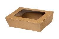Foodbox rechteckig 500 ml Kraft/PET Sichtfenster