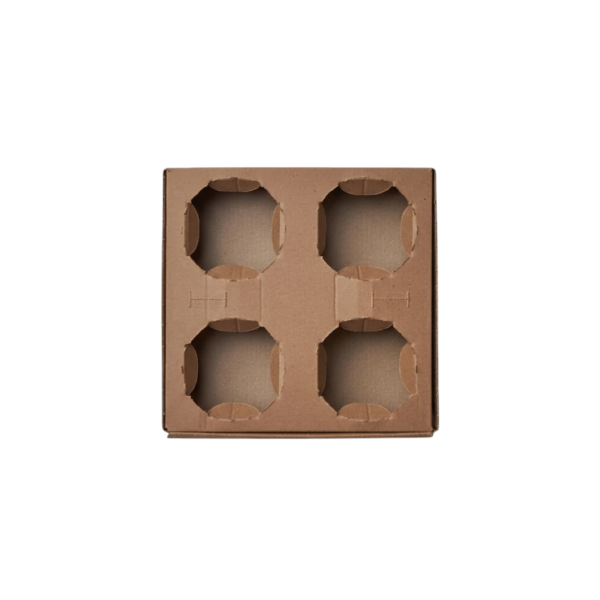 Becherhalter Kraftpapier 4er 21 x 21 x 4 cm | VPE 180 (2 x 90)