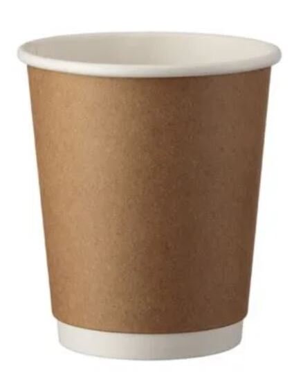 Kaffeebecher 8oz doppelwandig natur/weißer Rand
