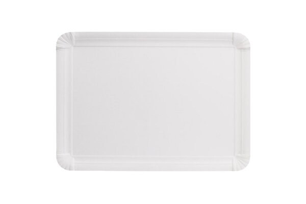 Rechteckiger Pappteller 16 x 23 cm weiß