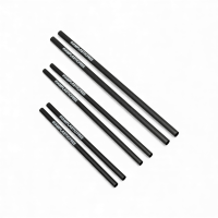 Trinkhalm schwarz 21 cm  Ø 7 mm mit weißem...
