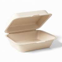 Menübox 600 ml 18,3 x 13,5 cm mit anhängendem Deckel | VPE 500 (10 x 50)