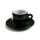 Espresso Tasse mit Untersetzer schwarz | VPE 6
