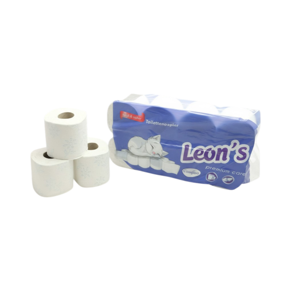 Toilettenpapier "Leons" 3-lagig - 150 Blatt BLAU | VPE 64 (8 x 8)