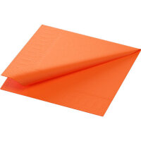 Zelltuchservietten 24 x 24 cm, 3-lagig, 1/4-Falz, Uni sun orange (VPE 2000 St.)